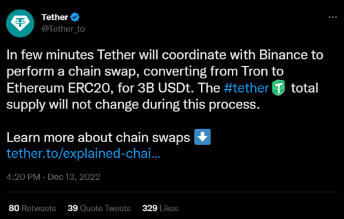 Tether конвертирует $3 млрд в USDT при поддержке Binance