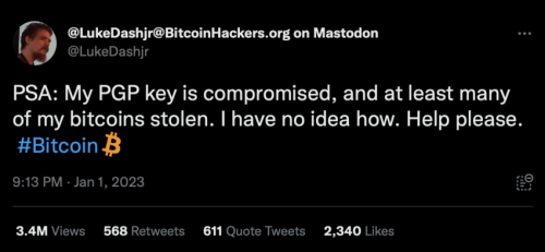 У разработчика биткоина Люка Дэша украли криптовалюту на $3,6 млн