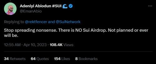 Соучредитель блокчейна Sui Network призвал не ждать раздачи токенов SUI