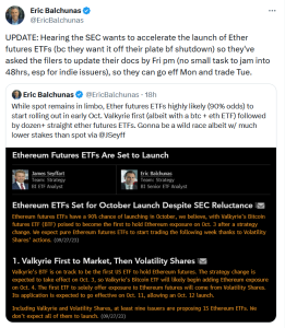 Фьючерсный ETF на Ethereum могут запустить уже на следующей неделе — Bloomberg