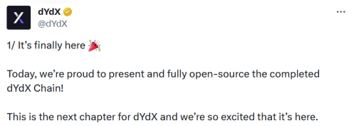 Разработчики dYdX опубликовали открытый исходный код нового блокчейна
