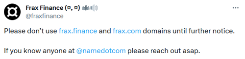 Хакеры взломали доменное имя Frax Finance